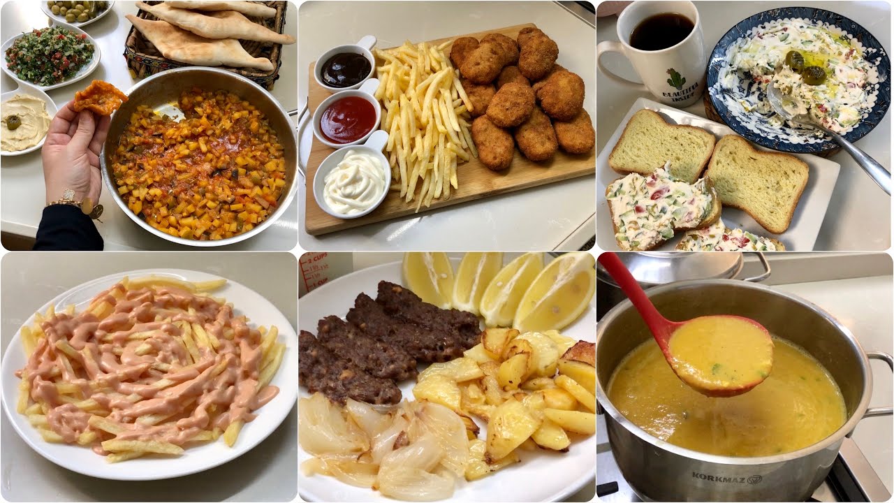 منيو وجبات عشاء اسبوع كامل مالذ وطاب بفيديو واحد اقتصادية/ناكتس دجاج/شوربة رهيبة/سلطة دجاج