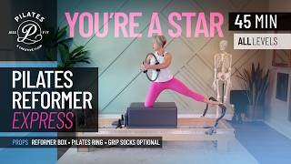 Pilates Reformer 45 Minute Express Workout | Long Box Star, Teaser & Side Splits