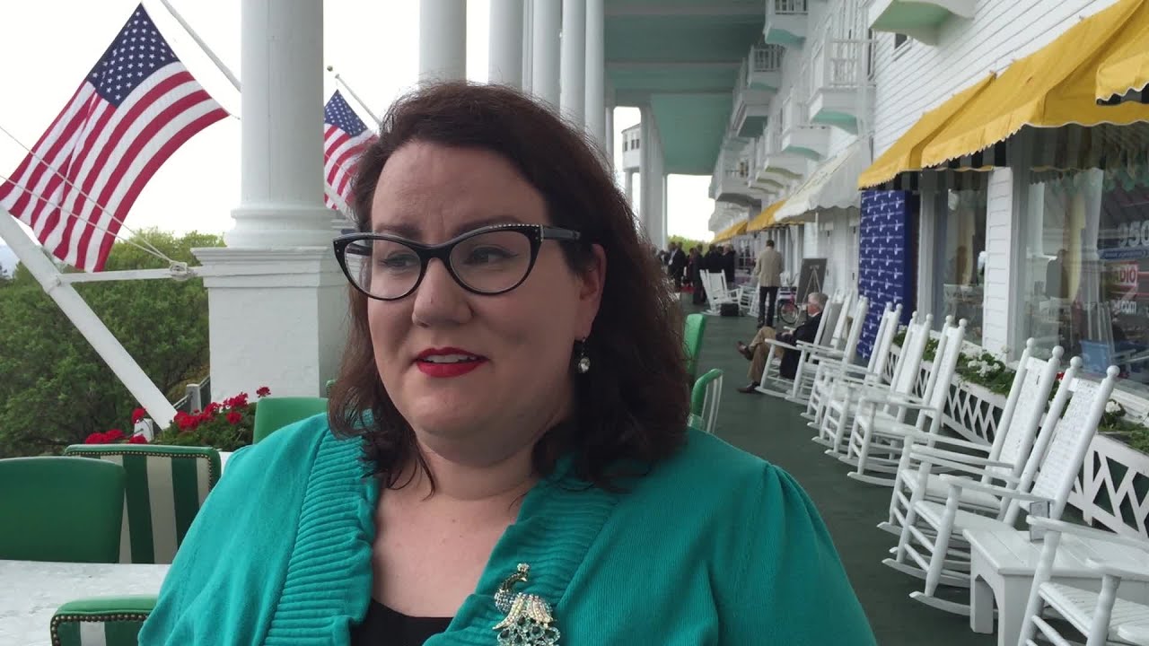 Rachel Lutz of Detroit's Peacock Room explains Building Bridges to Small Business event on Mackinac