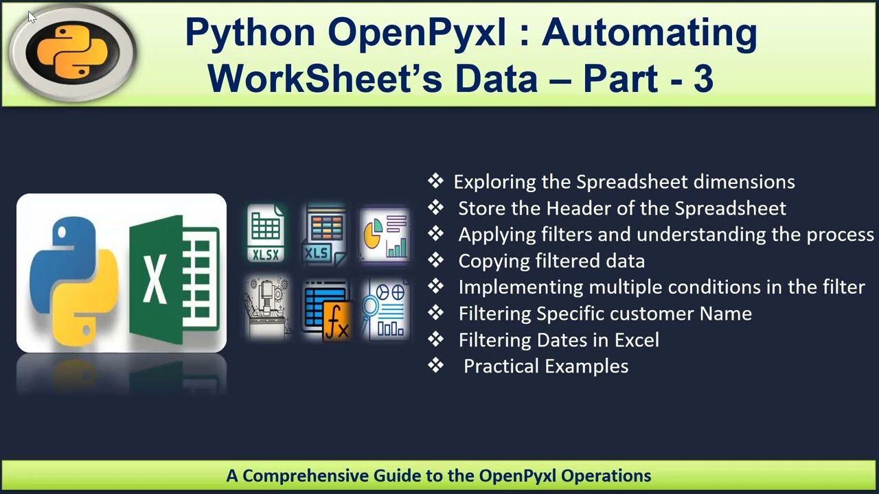 Python Excel Automation & Analysis:  OpenPyxl Tutorial on Filter and Its Operations - Part - 3