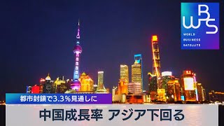 中国成長率 アジア下回る 都市封鎖で3.3％見通しに【WBS】（2022年9月21日）