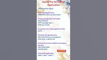 Dockerfile for nodejs application #dockerfile #devops #developer #nodejs