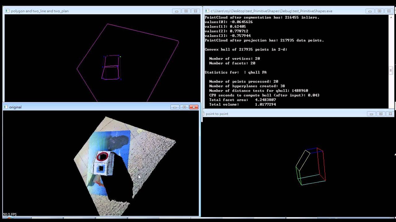 3D kinect point cloud to reconstruction of polygon CAD model - YouTube
