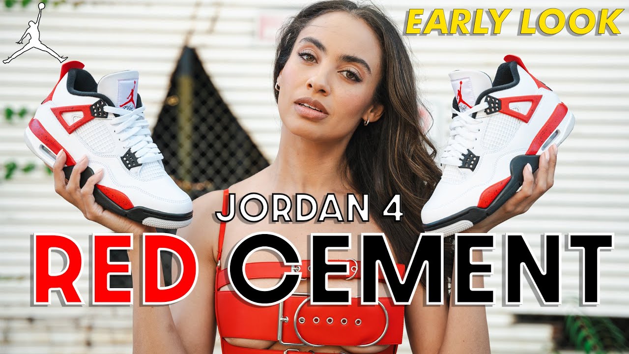 The SHOCK DROP HAPPENED! Jordan 4 RED CEMENT Official Early Look Review ...