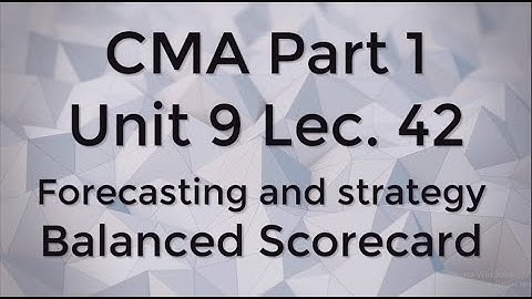 CMA Part 1Unit 9 Lec.  42 Balanced Scorecard