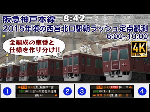 【A列車で行こう9・A9TC】究極版！平日朝の阪急神戸本線・西宮北口駅を再現してみた(6時～10時)2015年秋【4K】のサムネイル