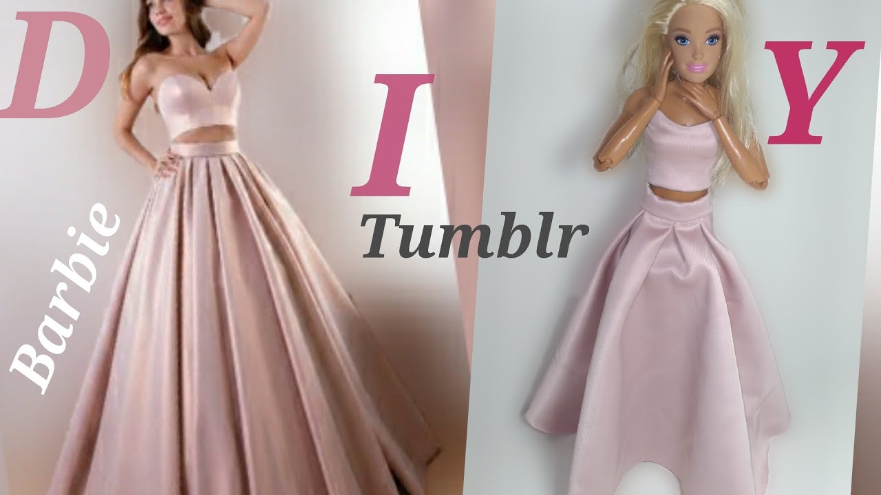 Como fazer roupas Tumblr para Barbie. DIY ropa de muñeca