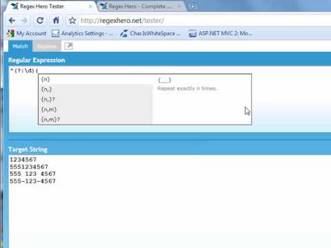 Phone Number Regular Expression with Code Hinting