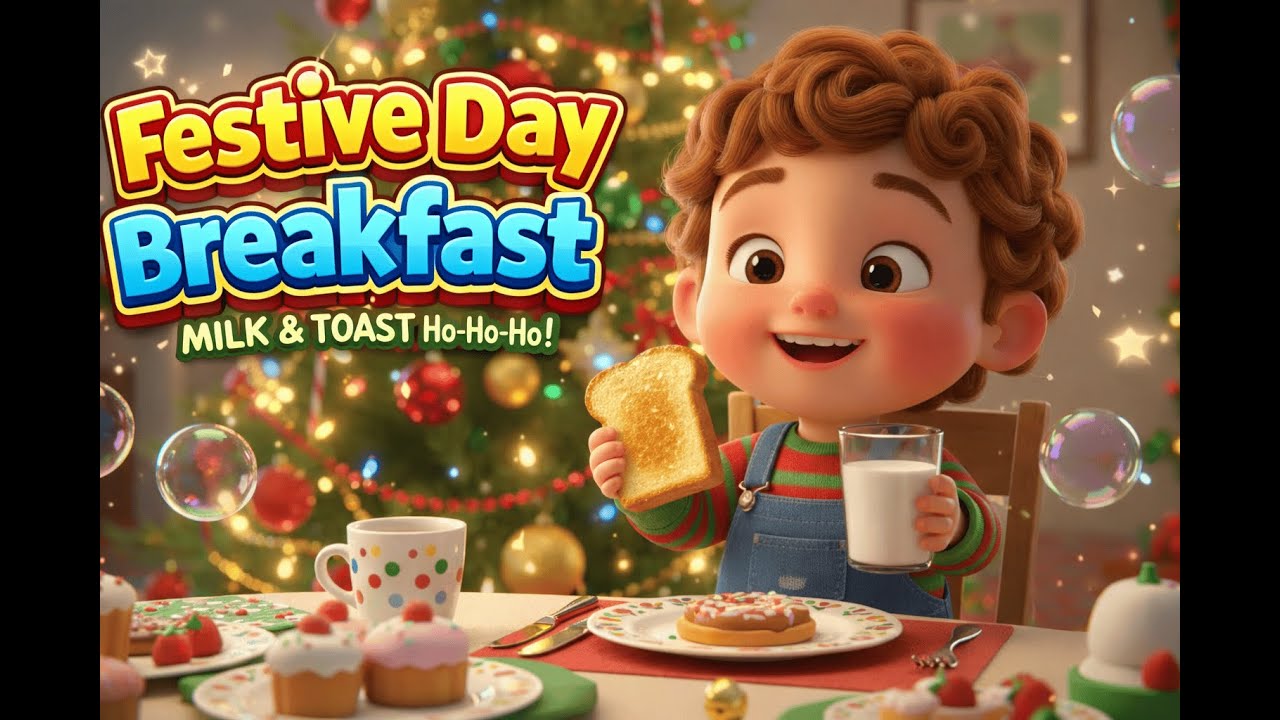 ⭐ Festive Breakfast Fun 🎄 | Milk & Toast Breakfast Rhyme 🔔 | Jingle ...