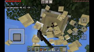 Jugando Minecraft para ser un barco y talar madera 