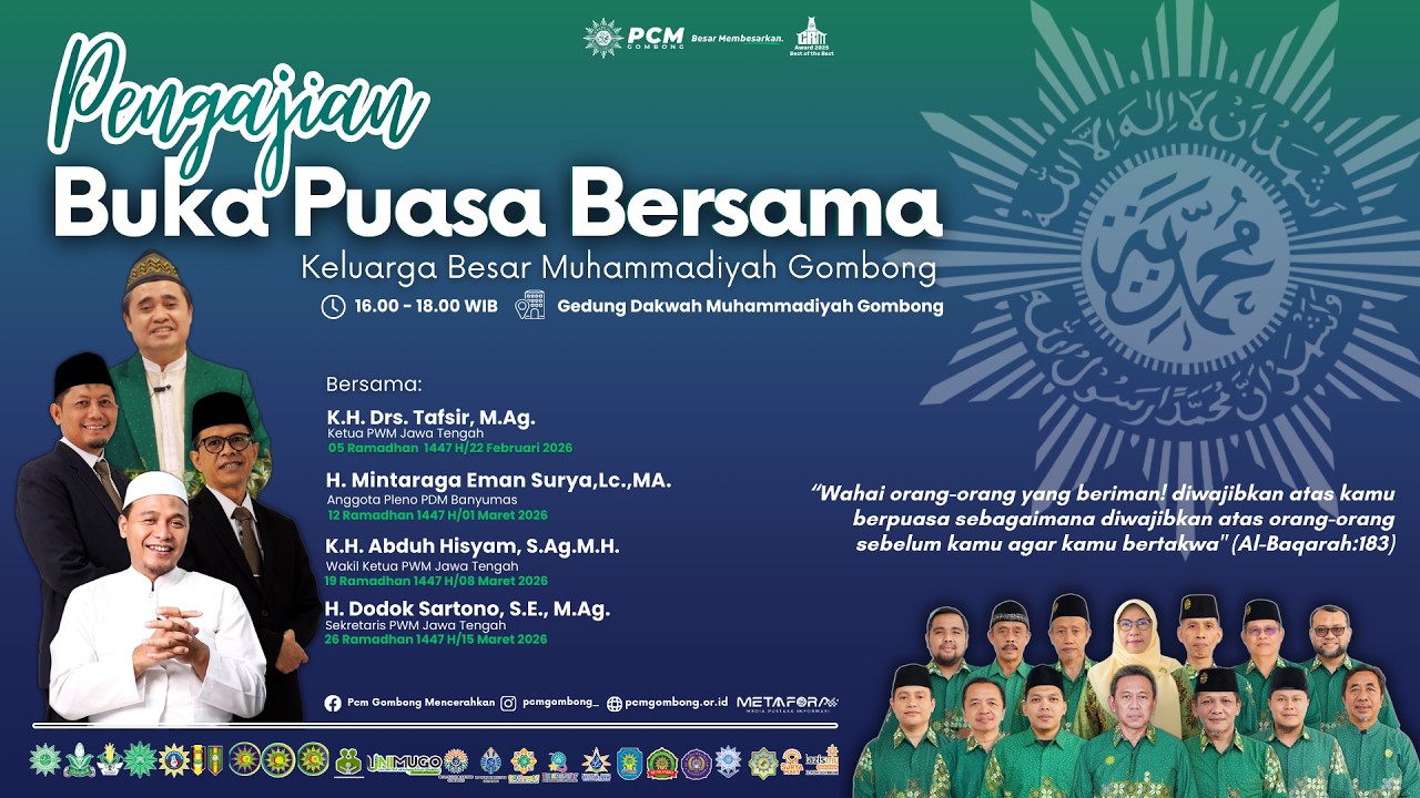 Pengajian Buka Puasa Bersama Keluarga Besar Muhammadiyah Gombong Bersama H. Mintaraga Eman Surya, Lc