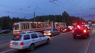 Трамвай Санкт-Петербурга 8-554: ЛВС-86К-М б.5034 по №55 (08.09.18)