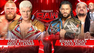 Cody Rhodes & Brock Lesnar Vs Roman Reigns & Solo Oa Tag Team - Full Match Part 22