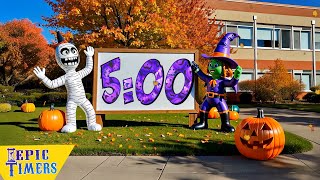 5 Minute Halloween Countdown Timer with Music Witch and Mummy Surprise