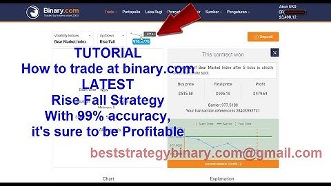 LATEST TUTORIAL How to trade at binary.com Rise Fall Strategy 99% accuracy sure to be Profit