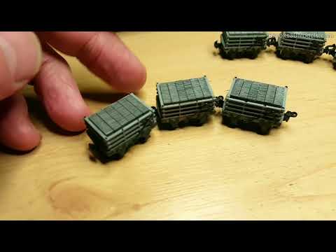 Double link Close couplings on Glyn Valley Tramway - GVT - Slate Wagon OO9 4mm
