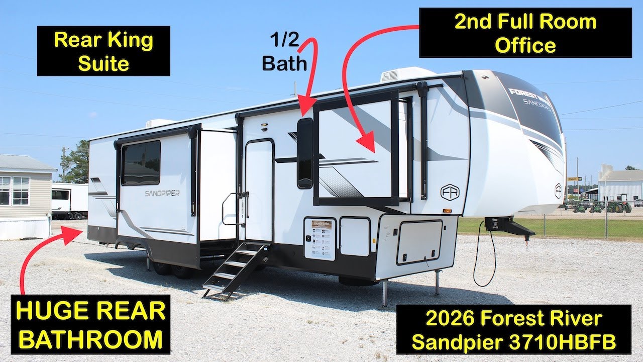 New 2 Bedroom Fifth Wheel Design! 2026 Sandpiper 3710HBFB