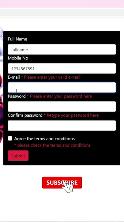 Registration Form Validation in JS with Source Code #shorts # ...