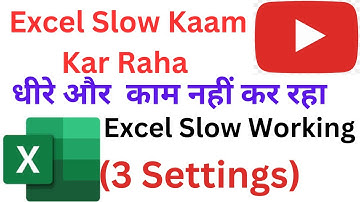 Excel Slow Working |Excel Lagging |Excel Kaam Nahi Kar Raha| Excel Slow Response | Excel Not Working