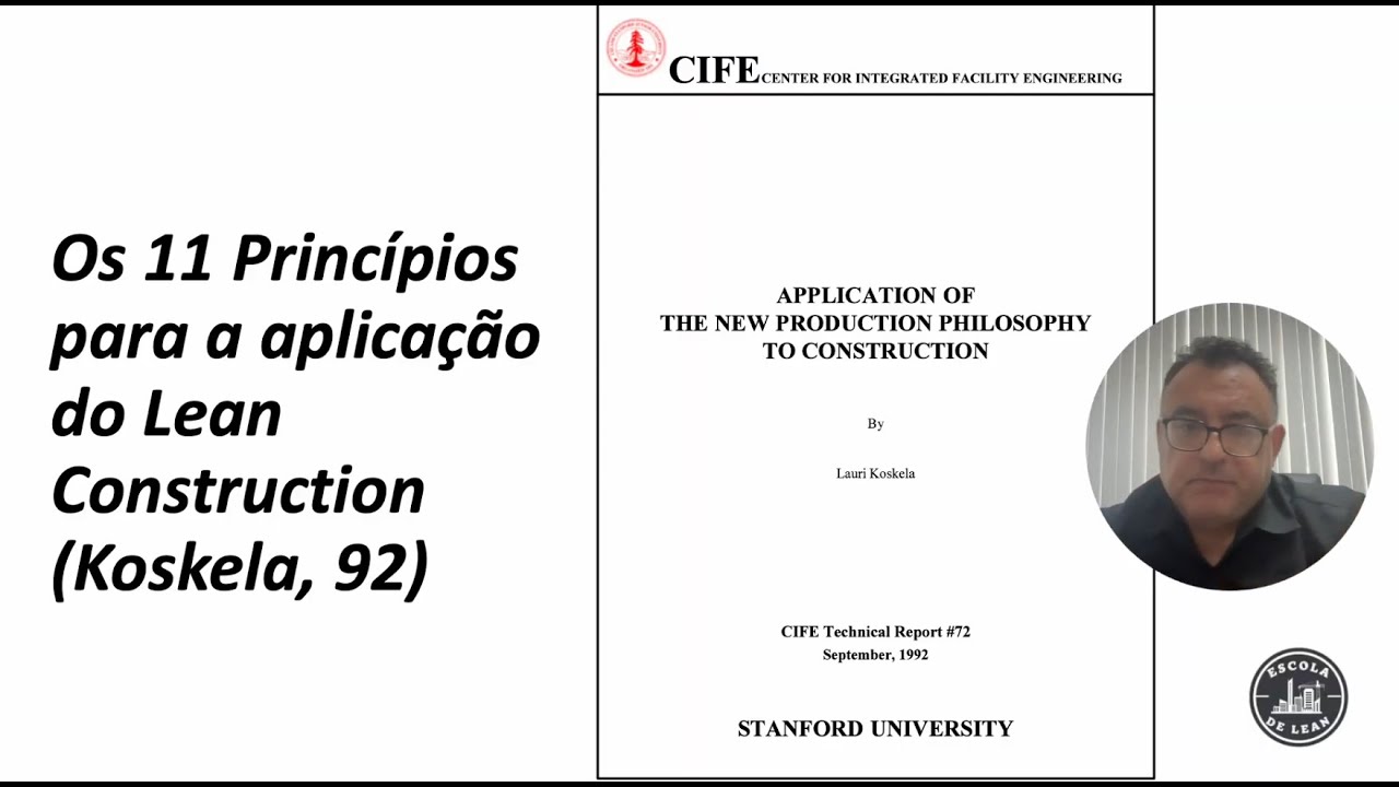 Vídeo 5: continuação 11 Princípios  para Aplicação do Lean Construction (Koskela, 1992)