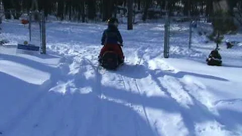 Paul Maturen riding his sniwmobile