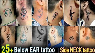 Behind the ear tattoo  Blessed tattoos Neck tattoos women Neck tattoo