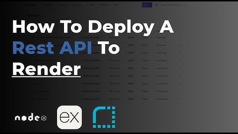 How to Deploy A Rest API to Render