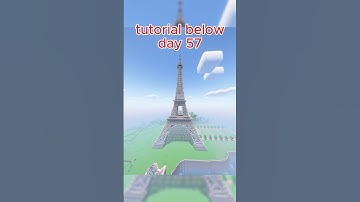 DAY 57 placing a block for every subscriber until i have the eiffel tower #minecraft #sweetpenguin62