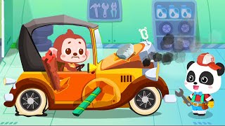 Little Panda's Auto Repair Shop | Play Funny Cars | Skilled Auto Mechanic | BabyBus Game Video screenshot 3