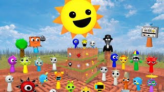 Incredibox SPRUNKI HAMOOD HABIBI.EXE FAMILY IN MAZE  and CAR EATER in Garry's mod Big maze