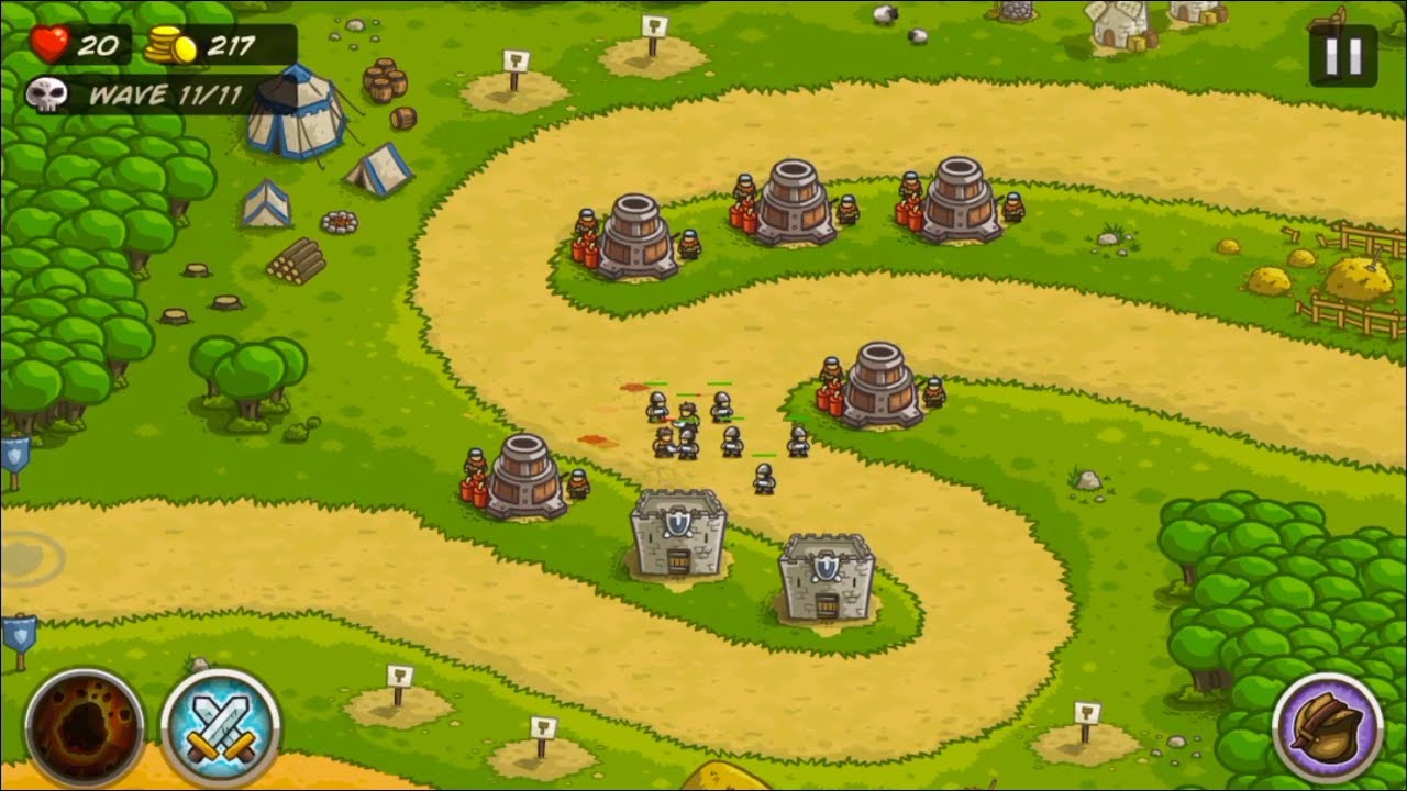 Kingdom Rush - Pagras (Level 3) | 3 stars | Hard | Catch a Fish Achievement - Bombards and Barracks