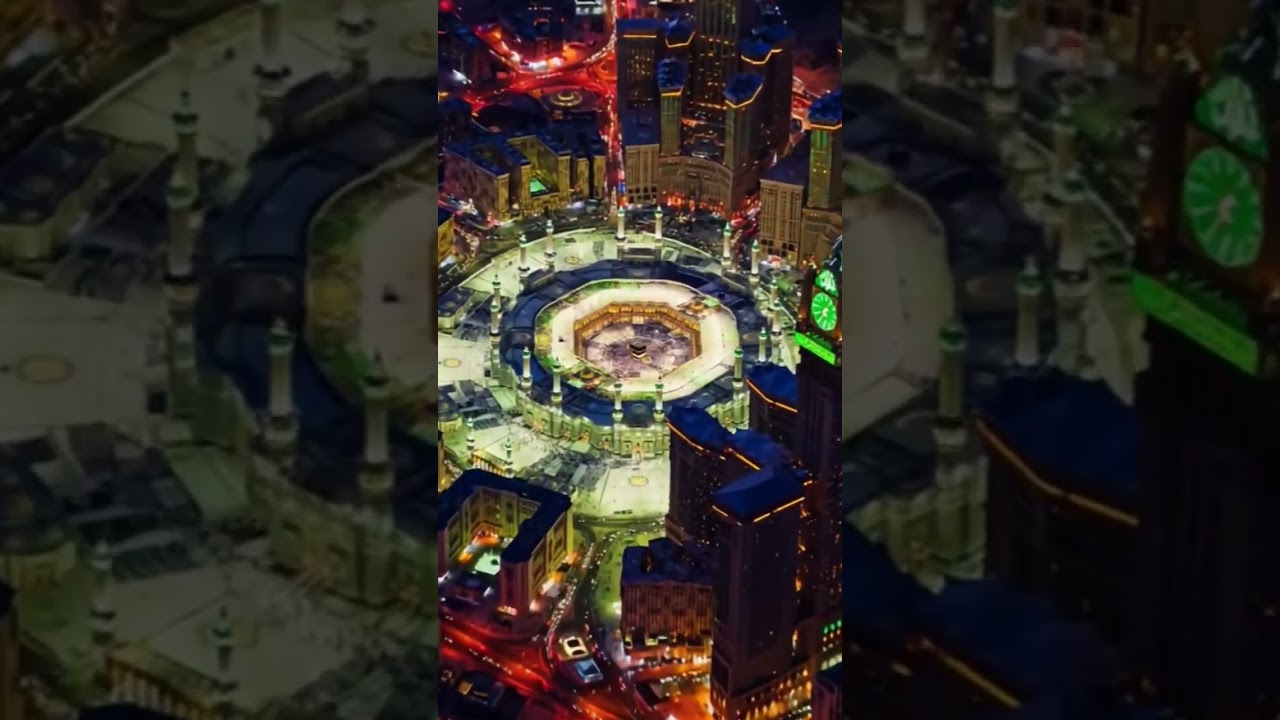 kaaba city satellite view in the night #kaaba #allah #islam