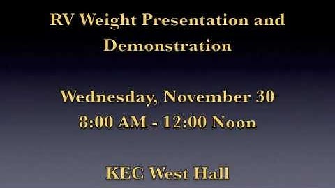 RVIA - RV Weight Seminar