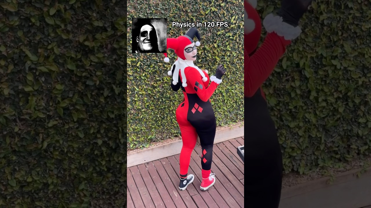 HARLEY QUINN 30 fps or 120 fps? 😳 #anime #cosplay #youtubeshorts