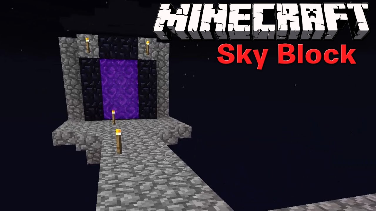 Minecraft Skyblock Portal do nether 02 YouTube