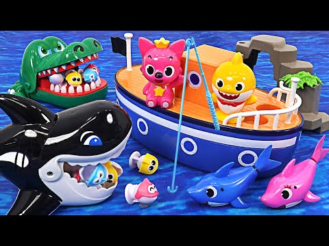 Let's go fishing in the sea with Baby Shark and Pinkfong! Baby Shark and Pinkfong fishing play