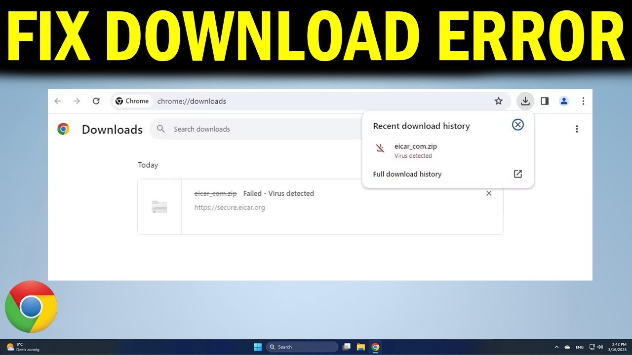 How To Fix Download failed, Virus Detected Message in Chrome in Windows ...