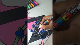 'x-ray effect ' poppy from trolls together drawing with POSCA markers #shorts