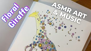 30 Minutes of Soft Coloring – Floral Giraffe with Gentle Music & Birds Singing screenshot 4