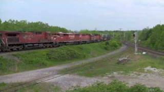 CP SD40-2F (Red Barn) with 4 CP Engines in Action!