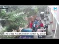 Woman falls into manhole while speaking on mobile Patna, viral video