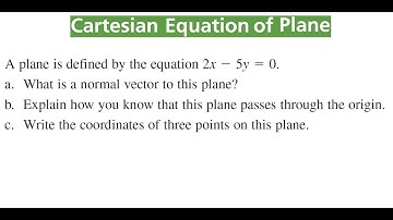 NORMAL VECTOR For Plane 2x - 5y = 0 & Three Points That Lie On It