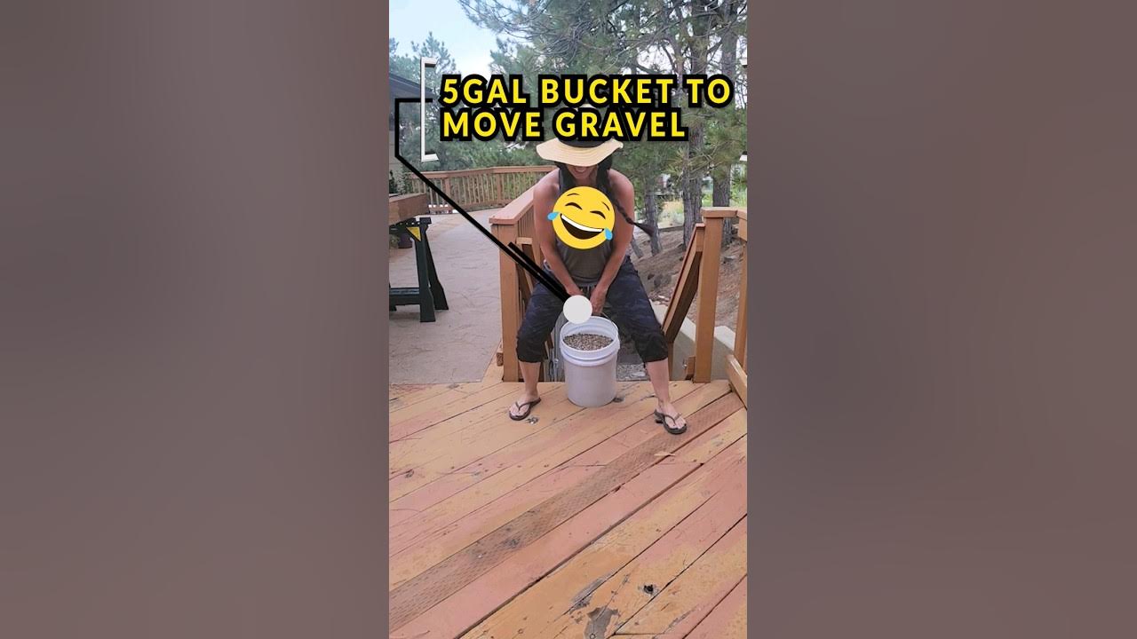 Moving gravel with a 5gal bucket 🤣 