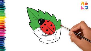 🌿 How to Draw a Caterpillar on a Leaf 🐛 Fun Spring Drawing Tutorial