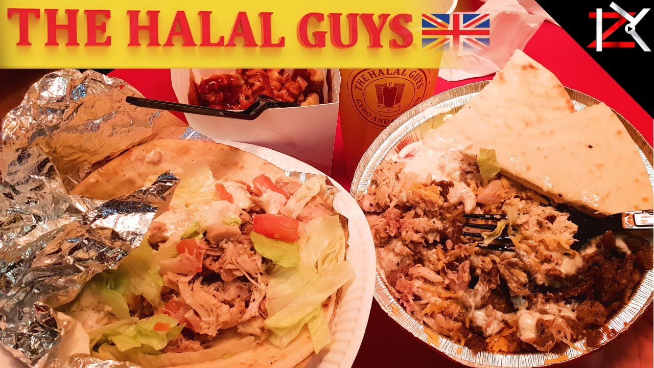 THE HALAL GUYS IN LONDON PLATTERS & SANDWICHES BEEF GYRO + CHICKEN