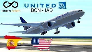Infinite Flight - From: Barcelona (BCN) to Washington (IAD) | TIMELAPSE | United B777-200ER