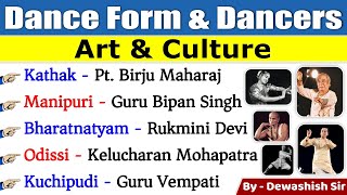 Dance Form & Dancer | Important Personalities Associated With Various Dance Form | Art and Culture