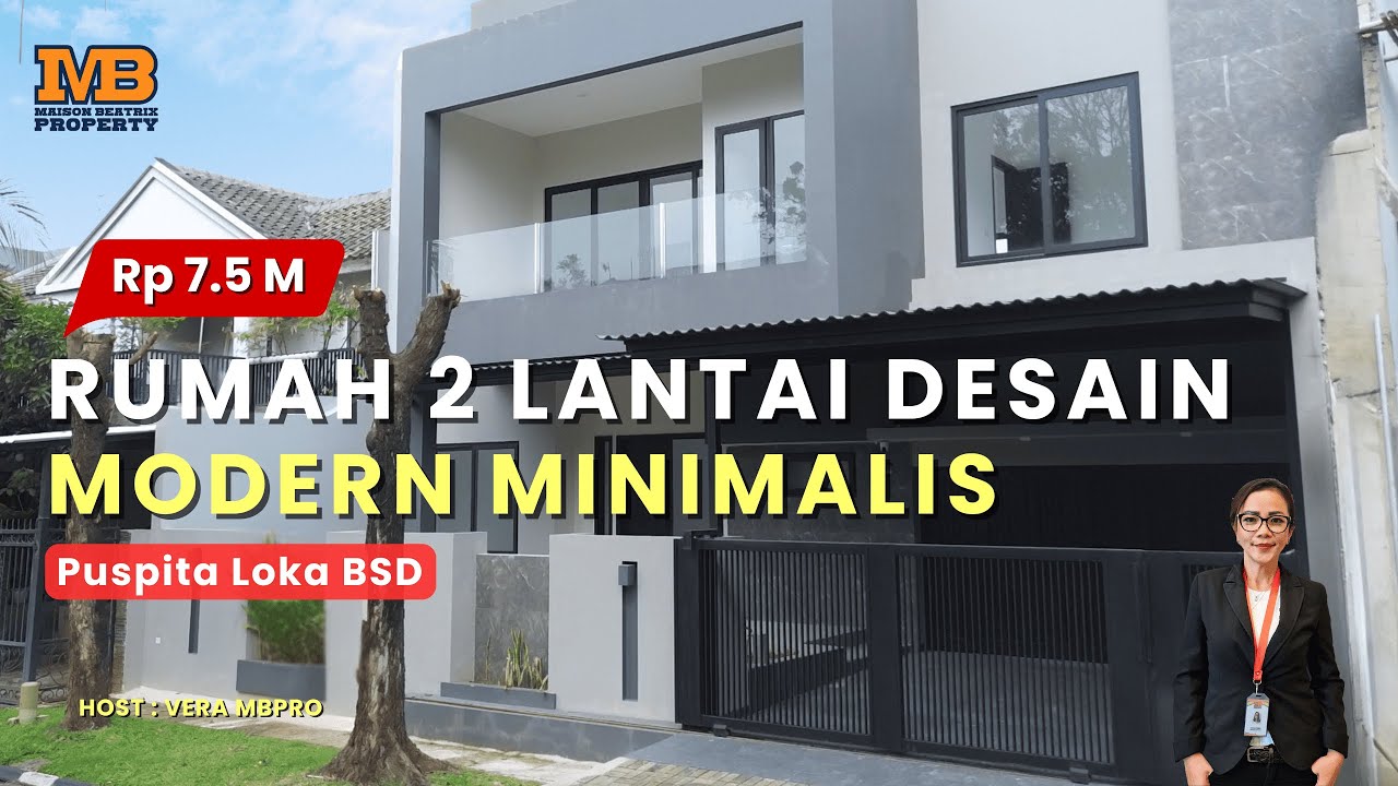 RUMAH 2 LANTAI DESAIN MODERN MINIMALIS DI BSD | PUSPITA LOKA BSD - Rp 7.5 M