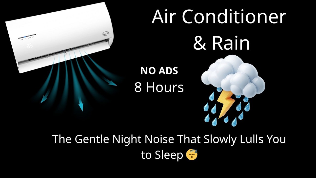 [NO ADS] Fall Asleep Fast with AC Sound and Soothing Rain Tonight | Rain Sounds for Deep Sleep 🌧️😴