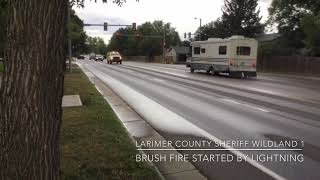Larimer County Sheriff Wildland 1 responding to a brush fire